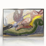 Modern Wall Art – Abstract Beach Landscape with Dynamic Colors