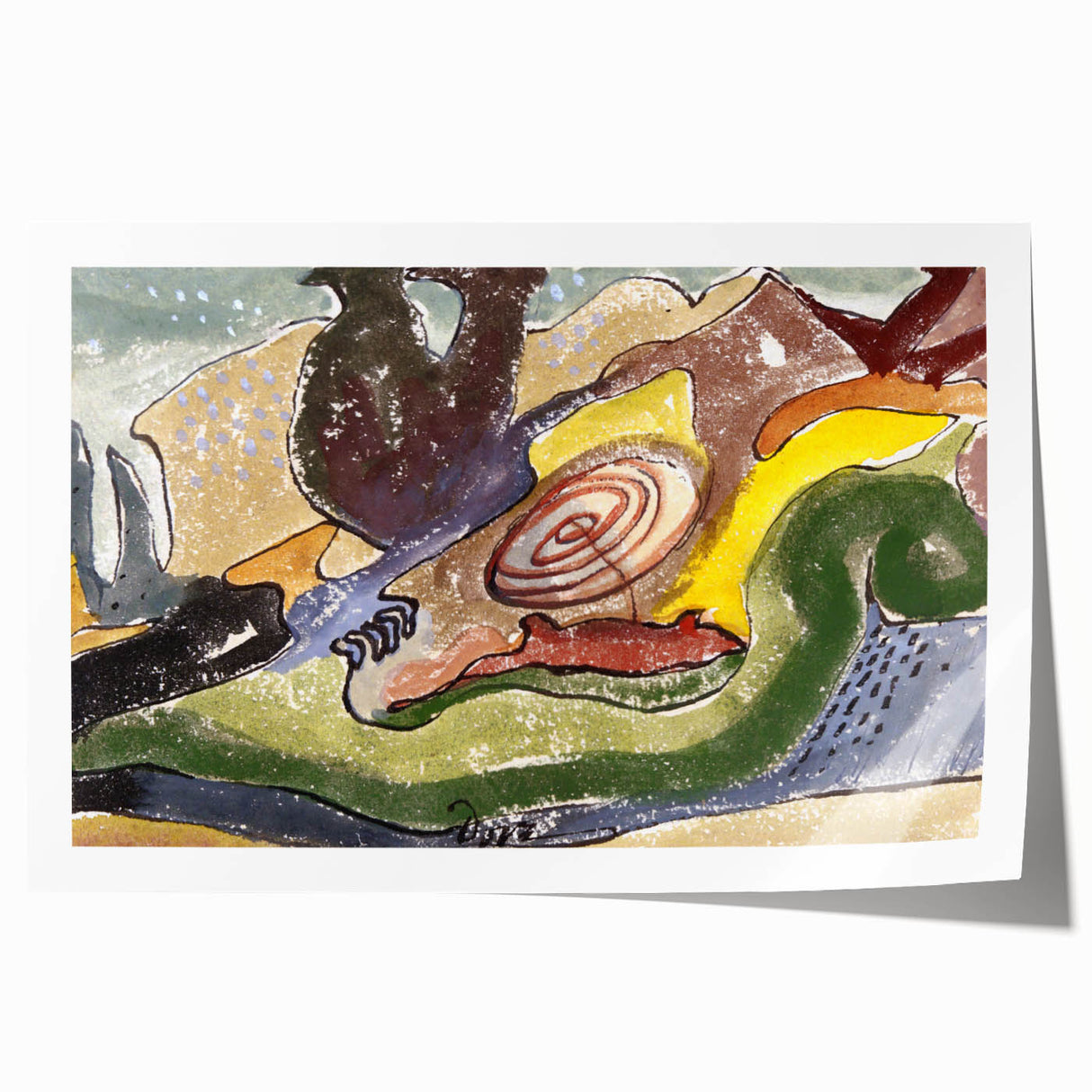 Modern Wall Art – Abstract Beach Landscape with Dynamic Colors
