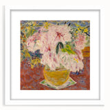 Modern Wall Art - Pink Floral Bouquet with Impressionist Brushstrokes