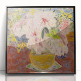Modern Wall Art - Pink Floral Bouquet with Impressionist Brushstrokes