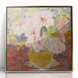 Modern Wall Art - Pink Floral Bouquet with Impressionist Brushstrokes