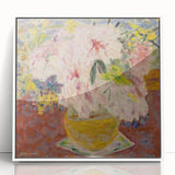 Modern Wall Art - Pink Floral Bouquet with Impressionist Brushstrokes