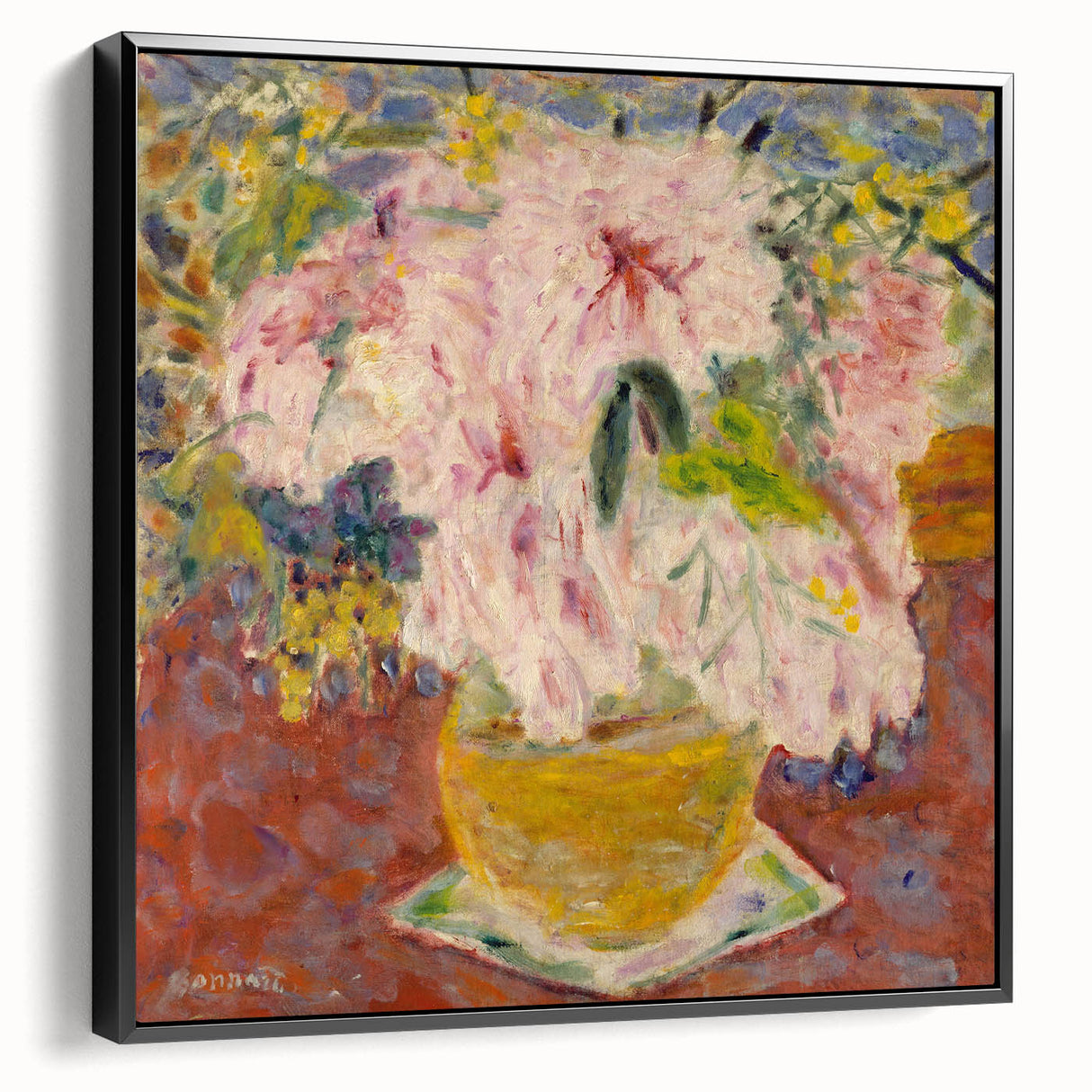 Modern Wall Art - Pink Floral Bouquet with Impressionist Brushstrokes