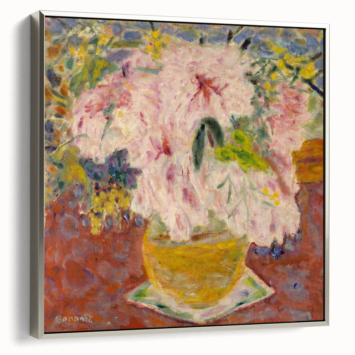 Modern Wall Art - Pink Floral Bouquet with Impressionist Brushstrokes