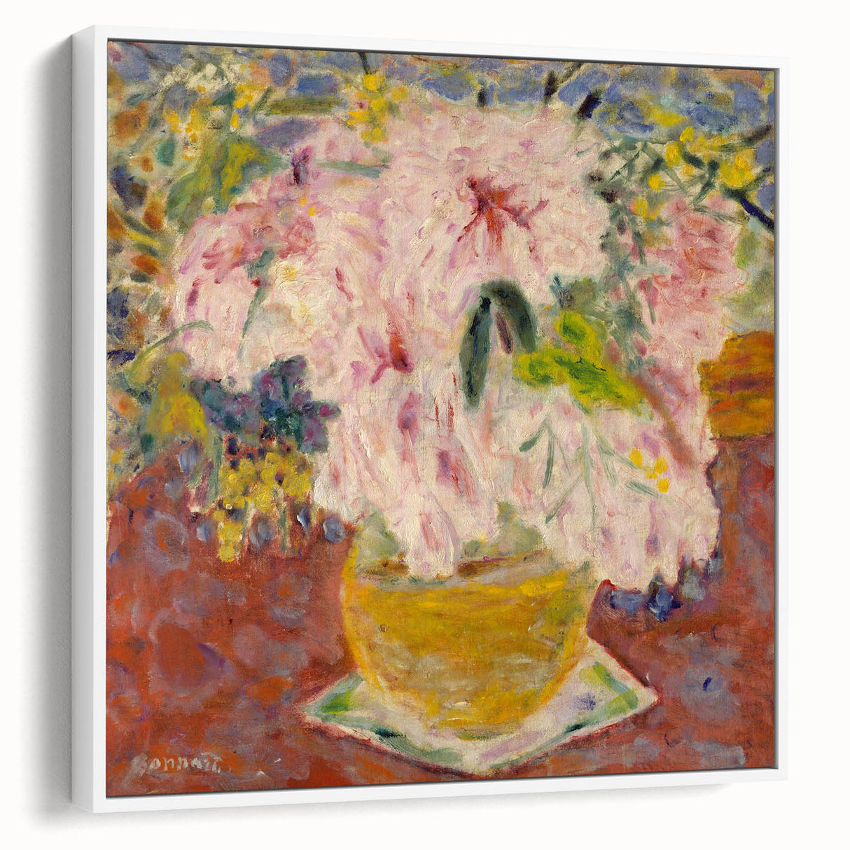 Modern Wall Art - Pink Floral Bouquet with Impressionist Brushstrokes