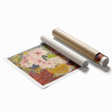 Modern Wall Art - Pink Floral Bouquet with Impressionist Brushstrokes