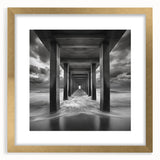 Ocean Tunnel Perspective – Black and White Dynamic Wall Art