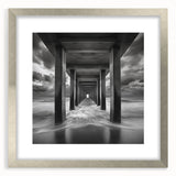 Ocean Tunnel Perspective – Black and White Dynamic Wall Art