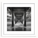 Ocean Tunnel Perspective – Black and White Dynamic Wall Art