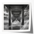 Ocean Tunnel Perspective – Black and White Dynamic Wall Art