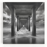 Ocean Tunnel Perspective – Black and White Dynamic Wall Art