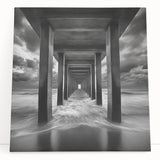 Ocean Tunnel Perspective – Black and White Dynamic Wall Art