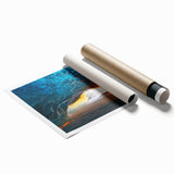 Vibrant rolled print showcasing a stunning cave landscape with intricate details and rich colors, perfect for home decor or art enthusiasts.