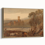 Romantic Art Prints: Kirkstall Abbey on the River Aire - Historical Wall Art