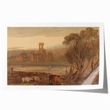 Romantic Art Prints: Kirkstall Abbey on the River Aire - Historical Wall Art