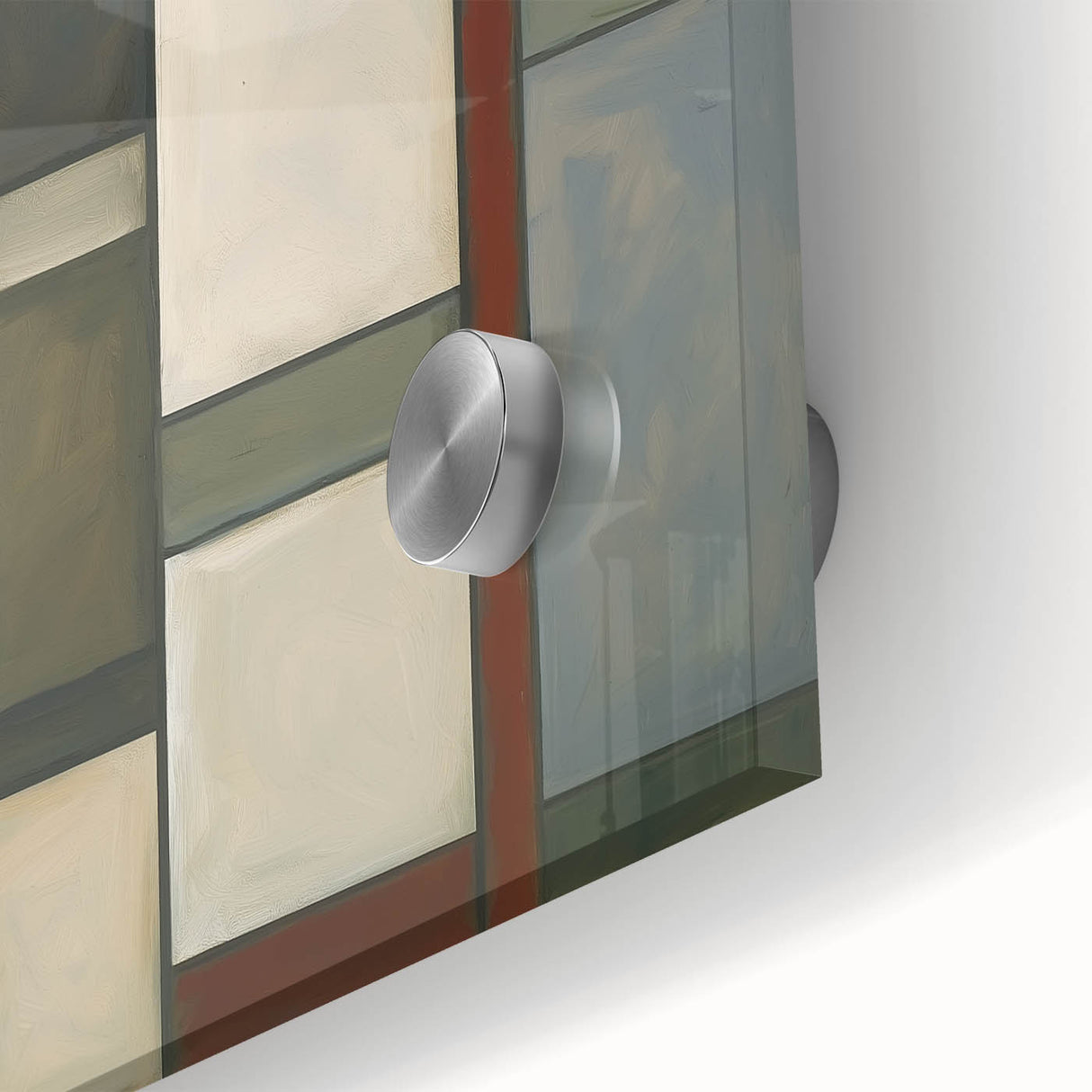 Modern Geometric Bedroom Wall Art – Light Gray and Silver