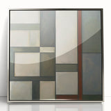Modern Geometric Bedroom Wall Art – Light Gray and Silver