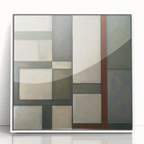 Modern Geometric Bedroom Wall Art – Light Gray and Silver