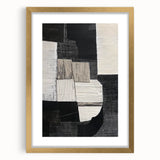 Modern Monochrome Abstract Wall Art – Black & White Textured Canvas
