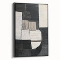 Modern Monochrome Abstract Wall Art – Black & White Textured Canvas