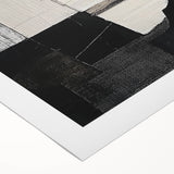 Modern Monochrome Abstract Wall Art – Black & White Textured Canvas