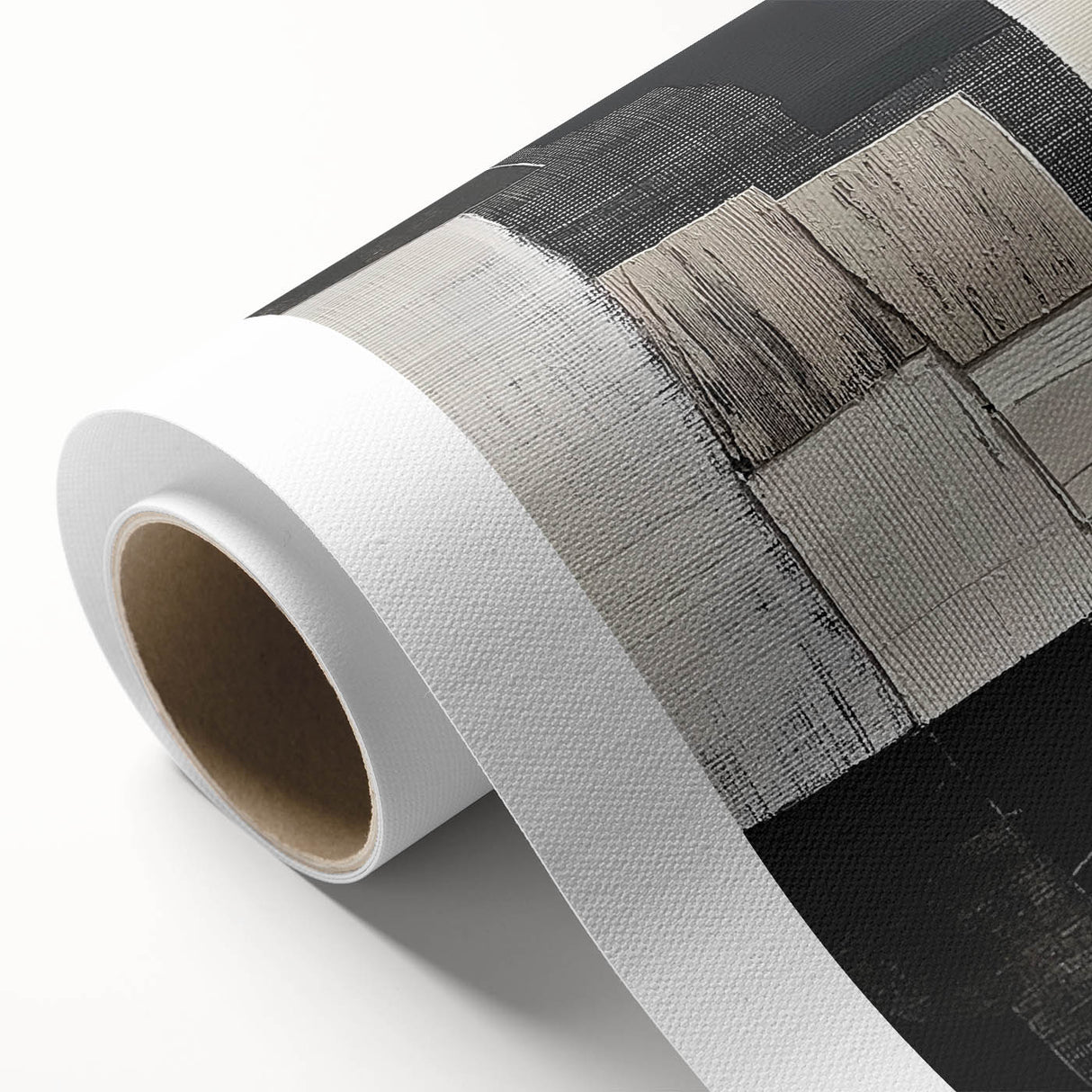 Modern Monochrome Abstract Wall Art – Black & White Textured Canvas