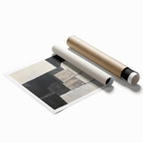 Modern Monochrome Abstract Wall Art – Black & White Textured Canvas