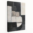 Modern Monochrome Abstract Wall Art – Black & White Textured Canvas