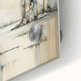 Close-up of an abstract architectural wall art piece, showcasing intricate geometric patterns and vibrant colors on acrylic glass, perfect for modern decor.