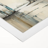 Abstract architecture wall art on rolled canvas, showcasing geometric shapes and vibrant colors, perfect for modern home decor. Packaged securely in a sturdy tube for delivery.