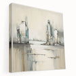 Abstract architecture wall art design on stretched canvas, showcasing geometric shapes in vibrant colors, perfect for modern home decor or office spaces.