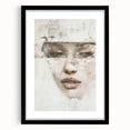 Abstract figurative wall art framed in black, showcasing a modern design with vibrant colors and intricate patterns, perfect for contemporary home decor.