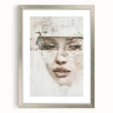 Abstract figurative wall art framed in silver, displaying vibrant colors and dynamic shapes, perfect for modern home decor or art enthusiasts.