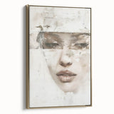 Abstract figurative wall art in a gold frame, showcasing vibrant colors and dynamic shapes, perfect for modern decor and artistic expression.
