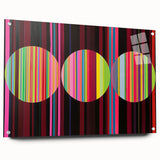 Abstract geometric acrylic glass side view showcasing vibrant colors and intricate pin details, ideal for modern home decor or artistic display.