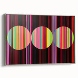 Abstract geometric framed canvas wall art in silver, showcasing intricate shapes and lines, perfect for modern decor. Side view highlights its elegant design and premium finish. Ideal for enhancing contemporary interiors.