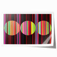 Abstract geometric rolled art print showcasing vibrant colors and intricate patterns, elegantly packaged in a protective tube, ideal for modern home decor.