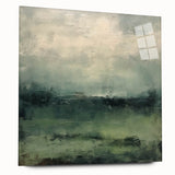 Abstract landscape wall art displayed in a sleek acrylic frame, showcasing vibrant colors and dynamic shapes, ideal for modern home decor.