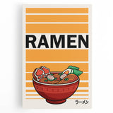 Large black and white canvas featuring assorted food dishes, ideal for kitchen wall art.