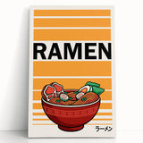 Black and white print of various food dishes on a large stretched canvas, suitable for kitchen wall art.