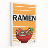 Large canvas print featuring assorted food dishes in colorful detail, ideal for kitchen wall decor.