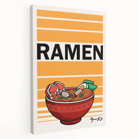 Large canvas print featuring assorted food dishes in colorful detail, ideal for kitchen wall decor.