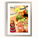 Textured abstract art print in muted gray and blue tones, framed in silver, ideal for modern bedroom ambiance.