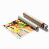 Extra large rolled print featuring a floral art design in pastel shades, ideal for classy bathroom wall art.