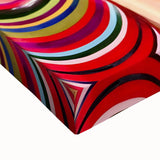 Large black and white landscape art painting on stretched canvas, featuring a serene river scene.