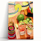 Black and white stretched canvas featuring a minimalist coffee cup design, ideal for kitchen wall art.