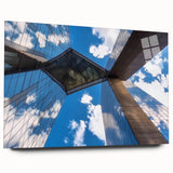 Acrylic glass landscape bridge design showcasing a modern aesthetic with sleek lines and vibrant colors, viewed from the side without pins, perfect for contemporary decor.