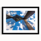 Black landscape bridge frame with a mat, showcasing a sleek front view, ideal for displaying art or photography. Perfect for modern home decor settings.