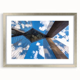 Silver landscape bridge frame with mat, showcasing an elegant front view design, perfect for displaying artwork or photos in a modern setting. Ideal for home decor enthusiasts.