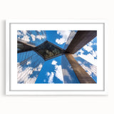 Landscape bridge frame with a white mat, showcasing a modern design ideal for home decor. The front view highlights the sleek lines and elegant finish, perfect for enhancing any interior space.